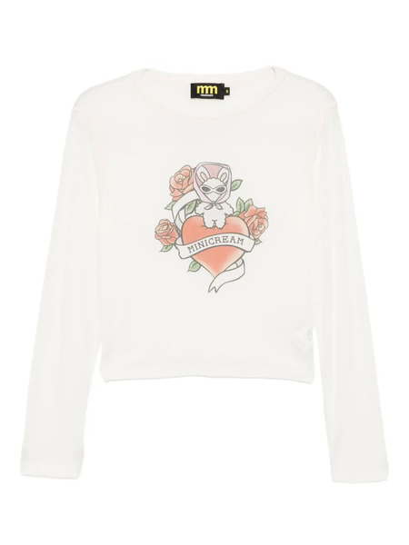  Mini Cream Graphic-print T-shirt - Neutrals 