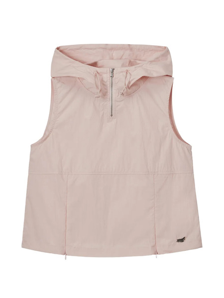  Mini Cream Hooded Zip-up Vest - Pink 