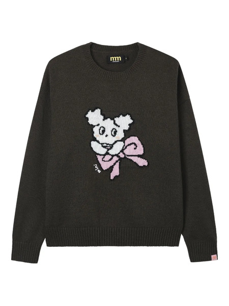  Mini Cream Intarsia-knit Sweater - Brown 