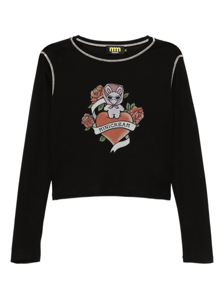  Mini Cream Logo-print T-shirt - Black 