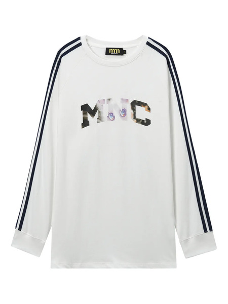  Mini Cream Long-sleeve Stripe T-shirt - White 