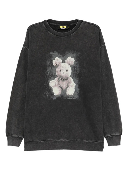  Mini Cream Piercing-detail Cotton Sweatshirt - Black 