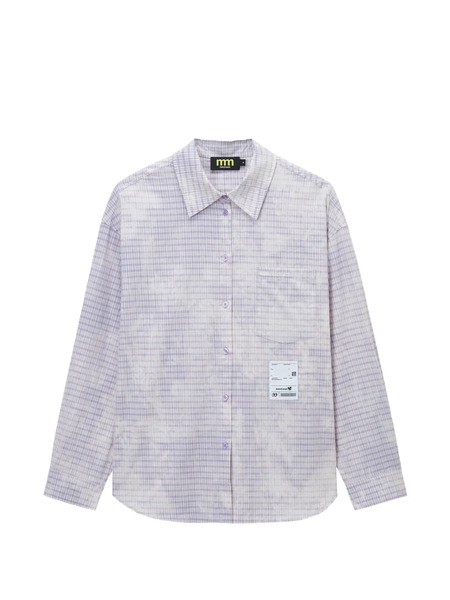  Mini Cream Plaid Shirt - Purple 