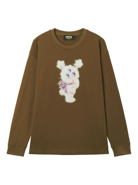  Mini Cream Printed Long-sleeve T-shirt - Brown 
