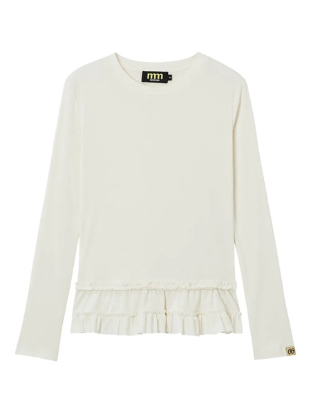  Mini Cream Ruffled T-shirt - Neutrals 
