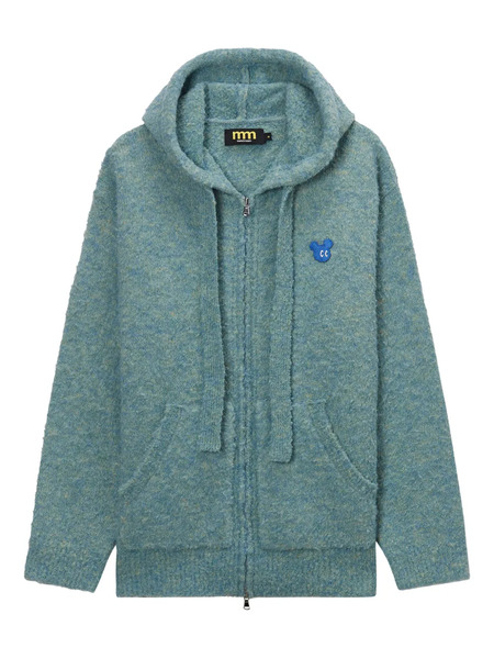  Mini Cream Zip-fastening Hoodie - Blue 