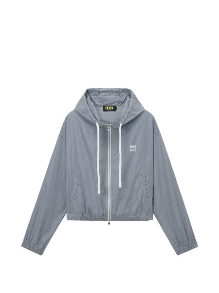  Mini Cream Zip-up Hooded Jacket - Blue 