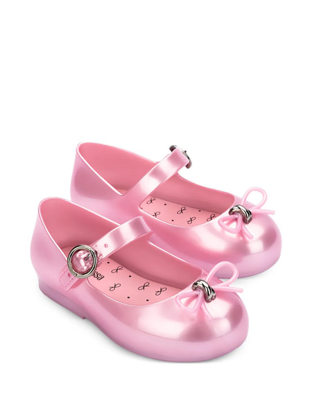  Mini Melissa Bow Buckle Ballerinas - Pink 
