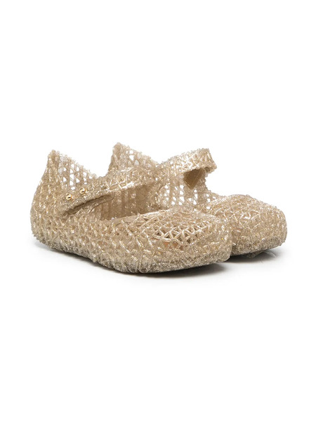  Mini Melissa Cut-out Design Ballerina Shoes - Gold 