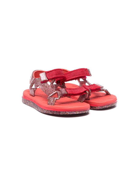  Mini Melissa Glittered Touch-strap Sandals 