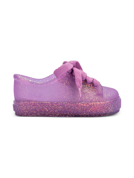  Mini Melissa Hip Glitter Lace-up Sneaker - Purple 