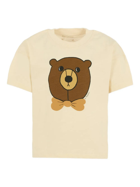  Mini Rodini Bear-bow T-shirt - Neutrals 