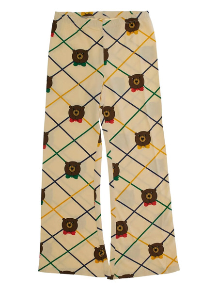  Mini Rodini Bear-check Flared Trousers - Neutrals 