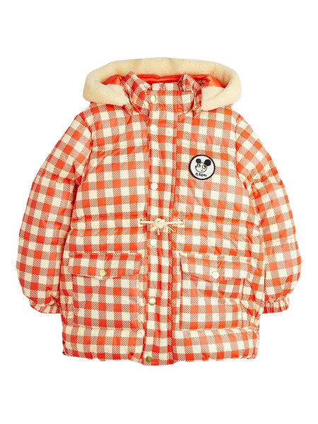  Mini Rodini Checked Hooded Jacket - Red 