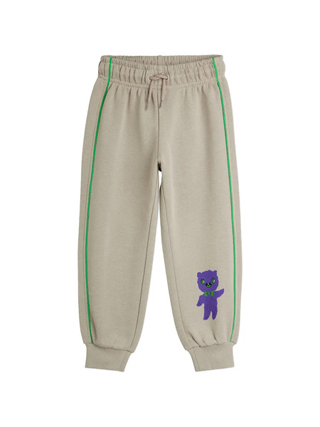  Mini Rodini Drawstring Embroidered Trousers - Neutrals 