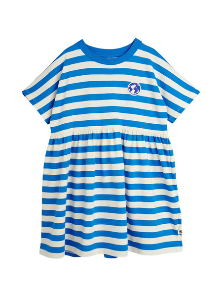  Mini Rodini Earth Striped Patch Dress - Blue 