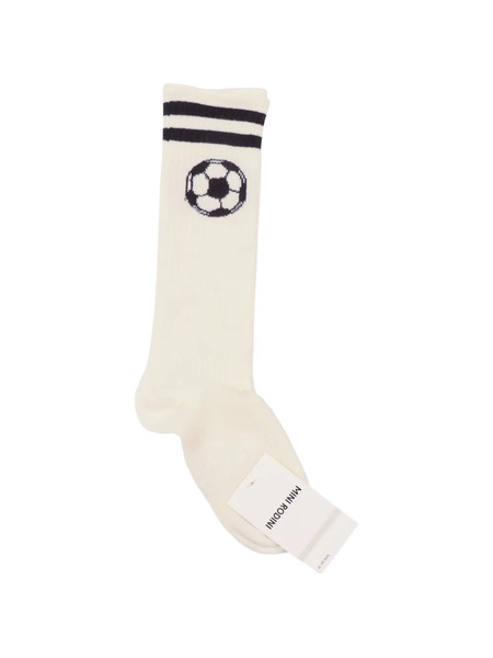  Mini Rodini Football Striped Socks - White 