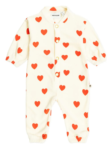  Mini Rodini Heart-detail Romper - Neutrals 