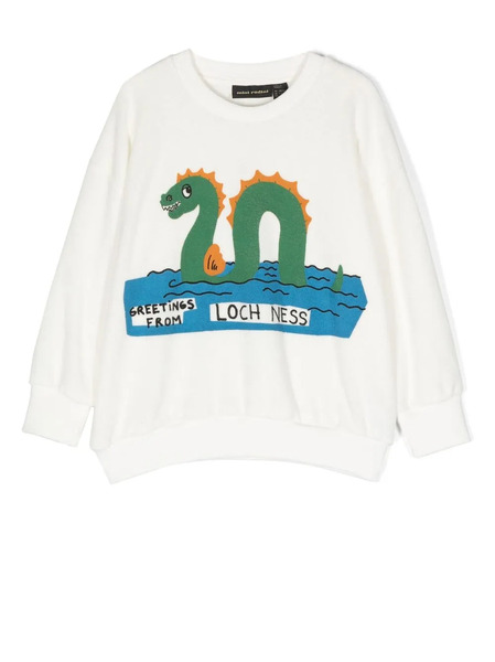  Mini Rodini Loch Ness Graphic-print Sweatshirt - White 
