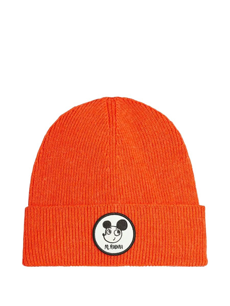  Mini Rodini Logo-appliqué Beanie - Orange 
