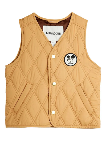  Mini Rodini Logo-patch Quilted Gilet - Neutrals 