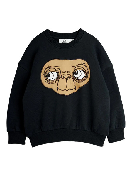  Mini Rodini Long-sleeve Round-sleeve Sweatshirt - Black 