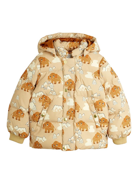  Mini Rodini Patterned Hooded Coat - Neutrals 