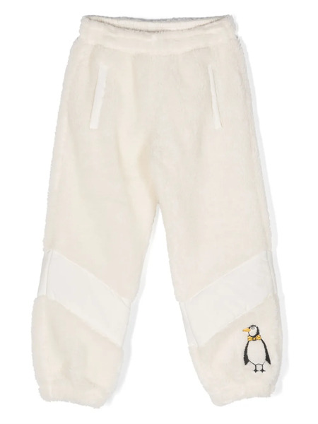  Mini Rodini Penguin Pile Striped Track Pants - White 