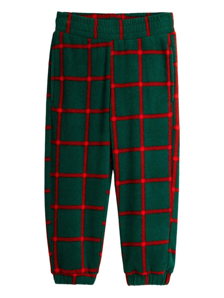  Mini Rodini Plaid Fleece Trousers - Green 
