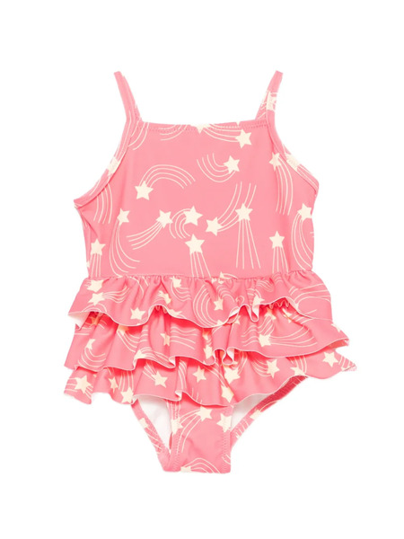  Mini Rodini Starfall Ruffled-trim Swimsuit - Pink 