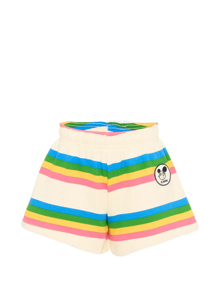  Mini Rodini Striped Appliqué Shorts - Neutrals 
