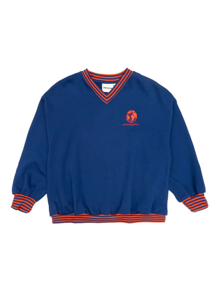  Mini Rodini Striped-trim Sweatshirt - Blue 