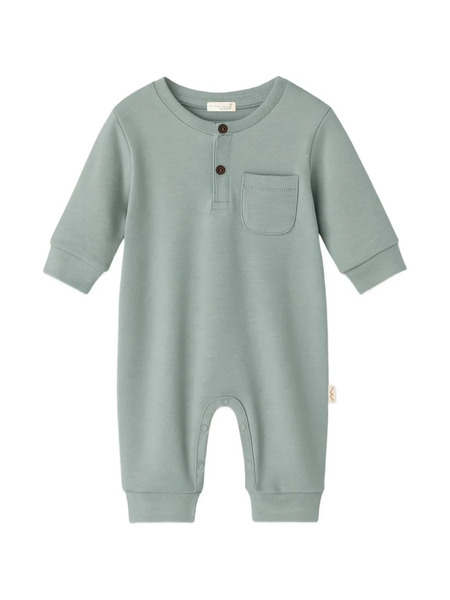  Mininio Chest-pocket Romper - Green 