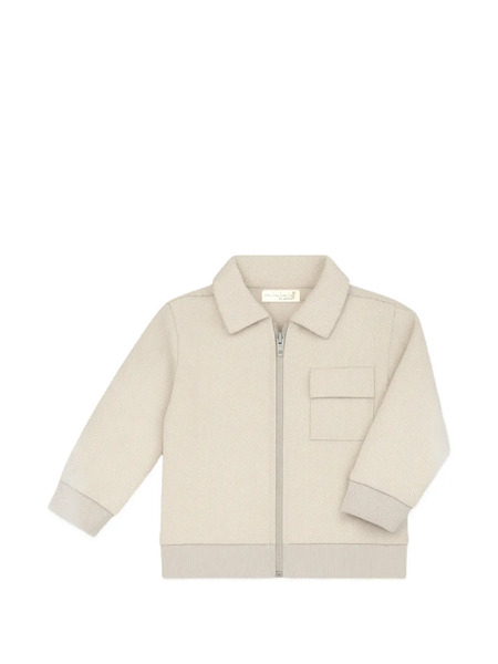  Mininio Herringbone Zipped Shirt Jacket - Neutrals 