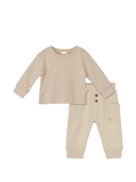  Mininio Ribbed-hem Tracksuit Set (set Of Two) - Neutrals 