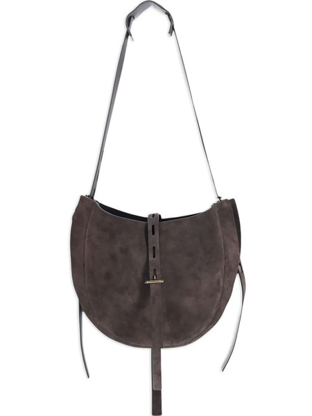  Minobossi Crescent-shaped Suede Shoulder Bag - Brown 