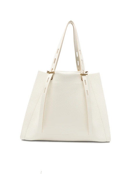  Minobossi Medium Paulette Leather Tote Bag - White 