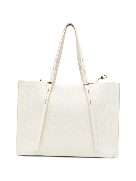  Minobossi Paula Leather Tote Bag - White 