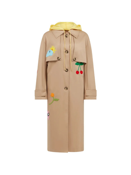  Mira Mikati Embroidered Hooded Coat - Neutrals 