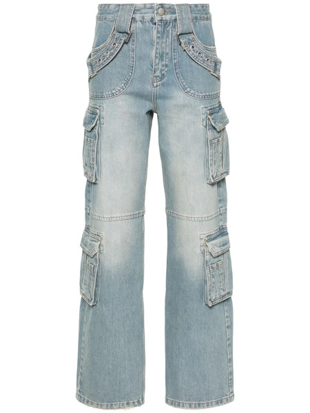  Misbhv Harness Low-rise Cargo Jeans - Blue 