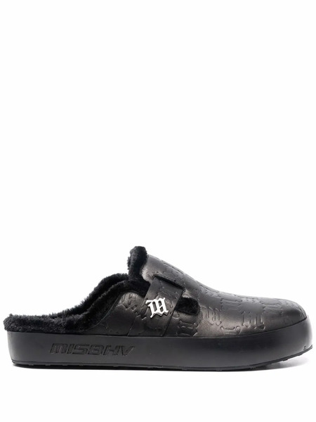  Misbhv Home Monogram Mules - Black 