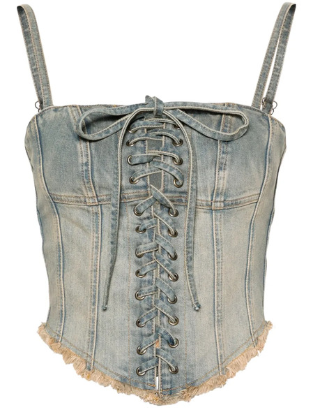  Misbhv Lara Denim Corset Top - Blue 
