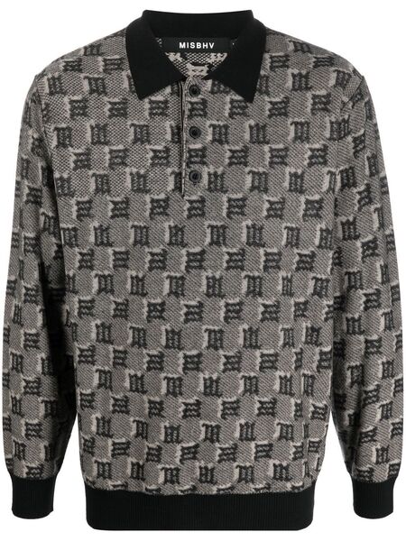  Misbhv Logo-jacquard Polo Jumper - Black 