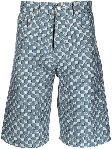  Misbhv Logo-print Denim Shorts - Blue 
