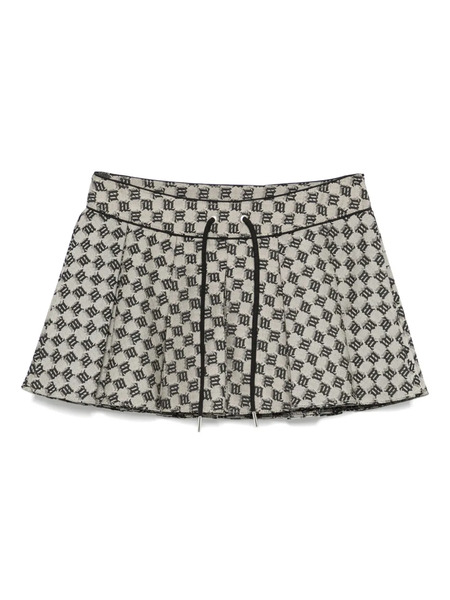  Misbhv Monogram-jacquard Mini Skirt - Mlc Beige Black 
