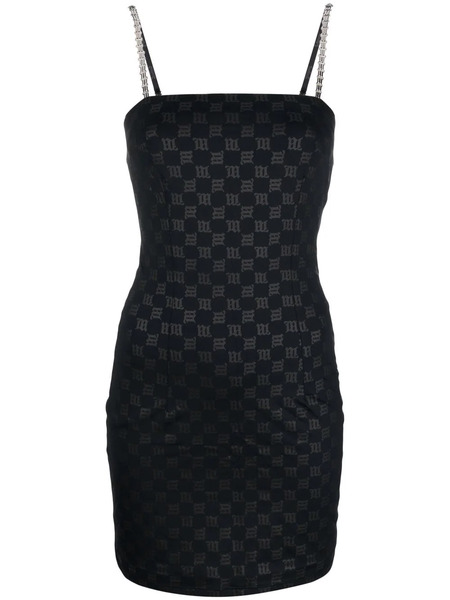  Misbhv Monogram-print Minidress - Black 