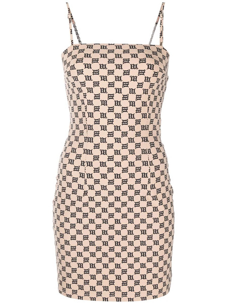  Misbhv Monogram-print Minidress - Neutrals 