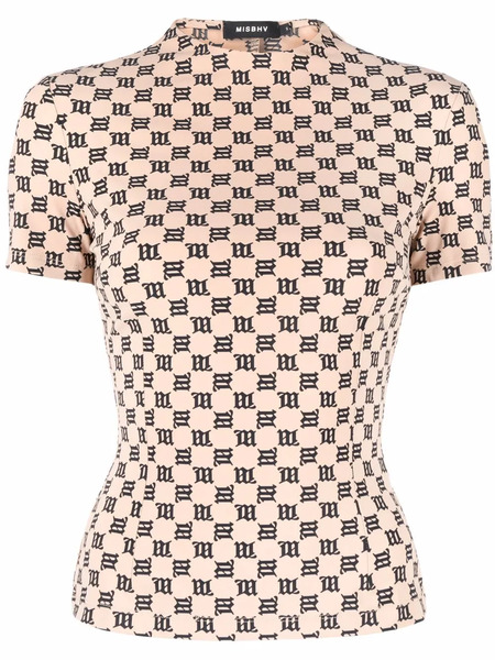  Misbhv Monogram-print T-shirt - Neutrals 