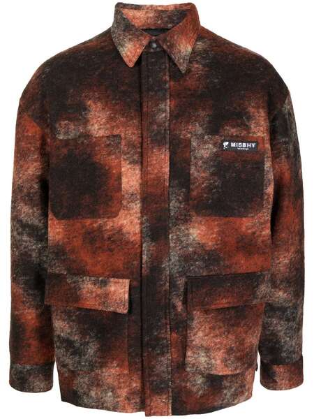  Misbhv Patterned Logo-patch Shirt - Red 