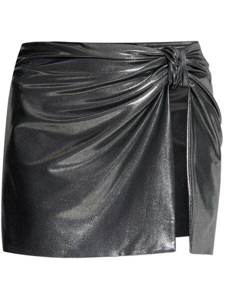  Misbhv Ruched-detailing Mini Skirt - Silver 